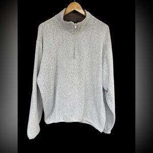 Orvis Men's Size Large Light Gray Sweater 1/4 zip